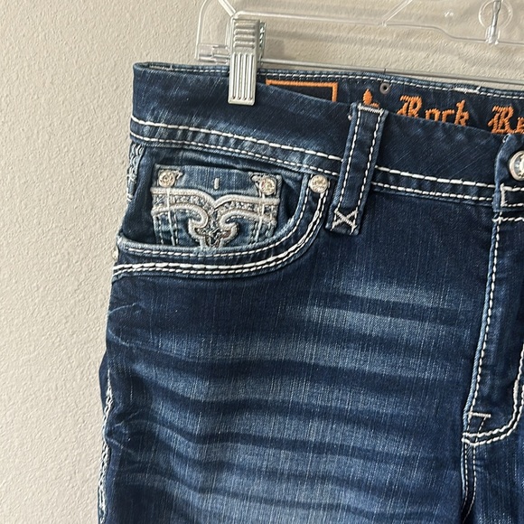 Rock Revival Women's Cadeau Easy Crop Capri Jeans Size 31 Dark Wash - Picture 4 of 16